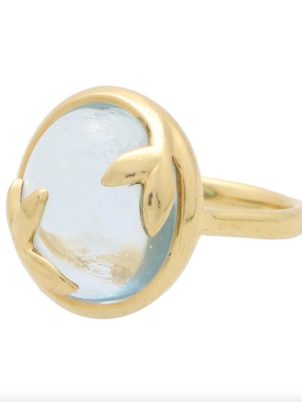 Tiffany & Co. Gold Ring with Pale Blue Cabochon